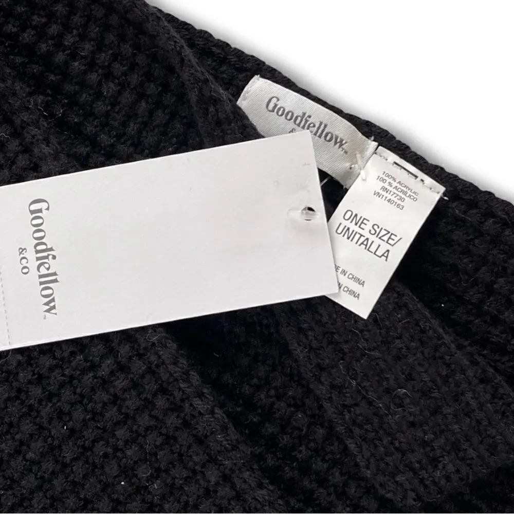 Men's Waffle Knit Scarves - Goodfellow & Co™ • Black • NWT